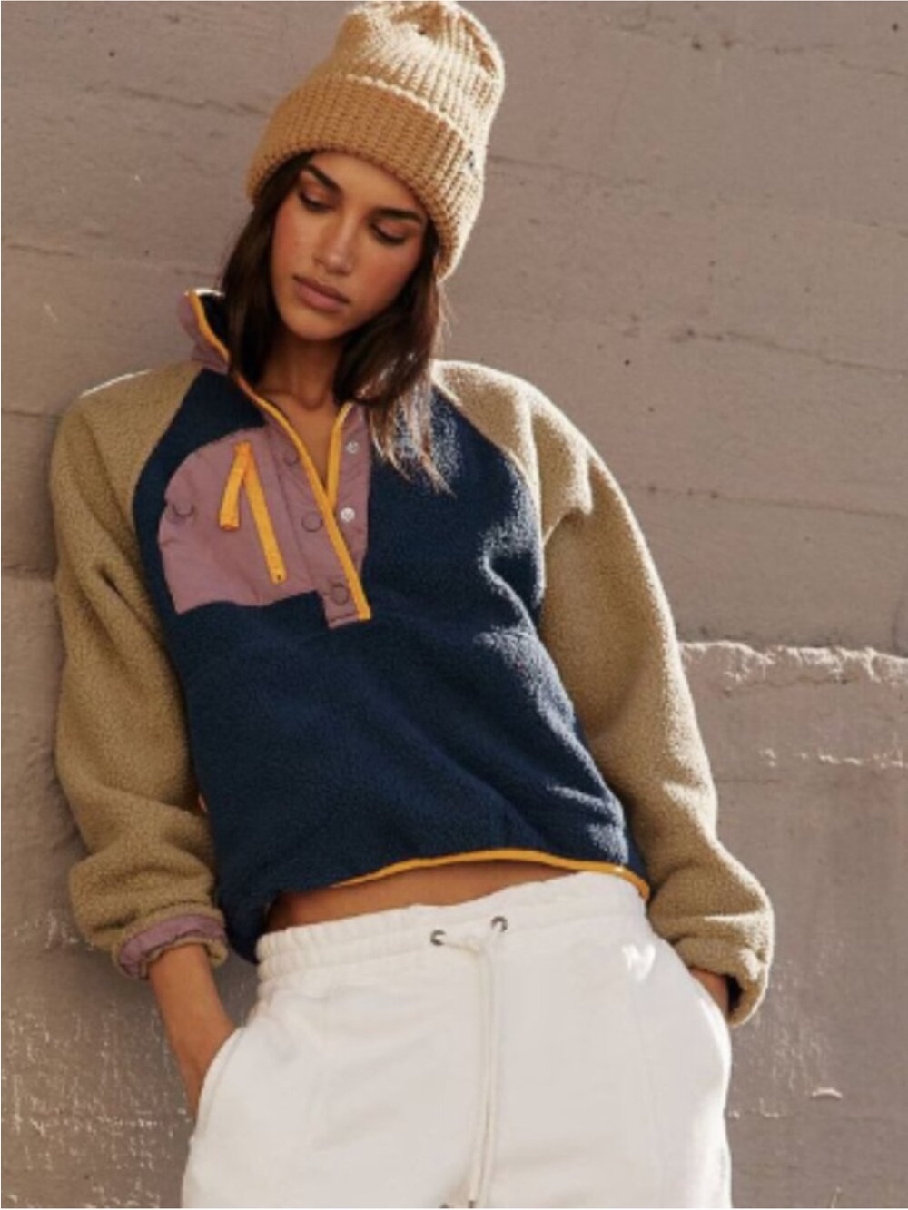 New Free People Hit The Slopes Pullover Fleece jacket XS